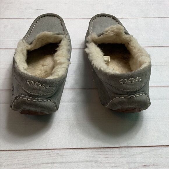 UGG Women’s Ansley Light Gray Suede Slippers - Picture 6 of 13